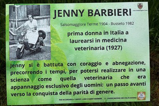 Jenny Barbieri, prima donna veterinaria d’Italia: una pista ciclabile per ricordarla Jenny Barbieri, prima donna veterinaria d’Italia: una pista ciclabile per ricordarla